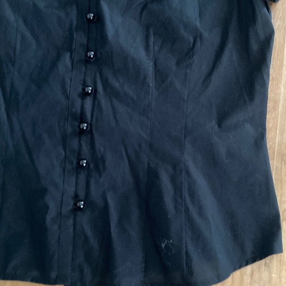 LOFT Classic Black Collared Blouse - Picture 4 of 6
